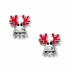 Brighton Reindeer Mini Post Earrings Silver-Red Outlet