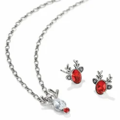 Brighton Reindeer Rock Necklace Silver-Red Online