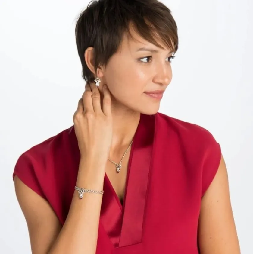 Brighton Reindeer Rock Necklace Silver-Red Online