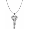 Brighton Reno Heart Badge Clip Necklace Silver Clearance