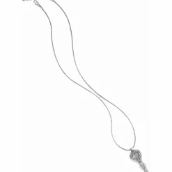 Brighton Reno Heart Badge Clip Necklace Silver Clearance