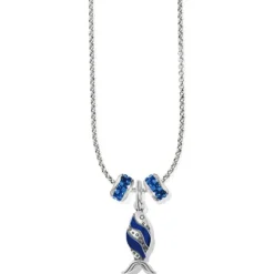 Brighton Retro Fish Charm Necklace Silver-Blue Best