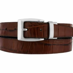 Brighton Reversible Croco Belt Black-Peanut Outlet