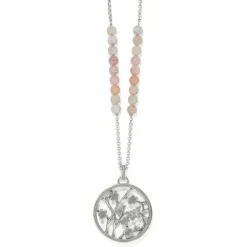 Brighton Sakura Beaded Pendant Necklace Silver-Pink Discount