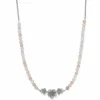 Brighton Sakura Beaded Trio Necklace Silver-Pink Hot