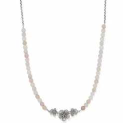 Brighton Sakura Beaded Trio Necklace Silver-Pink Hot