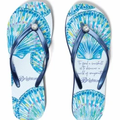 Brighton Sand Flip Flops Blues Clearance