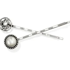 Brighton Satin Glow Bobby Pins White Sale