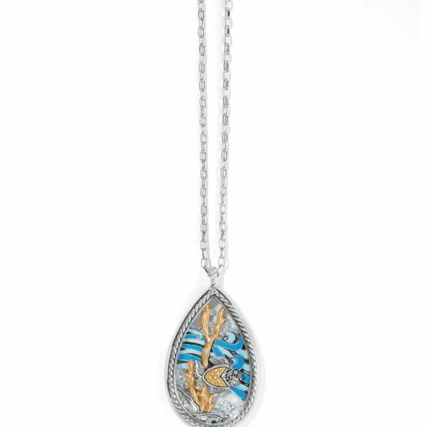 Brighton Sea Current Convertible Shaker Necklace Silver-Blue Fashion