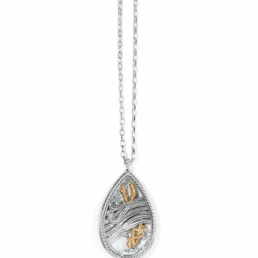 Brighton Sea Current Convertible Shaker Necklace Silver-Blue Fashion