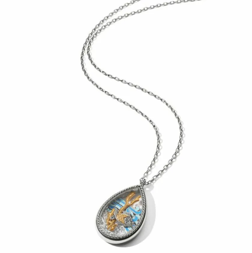 Brighton Sea Current Convertible Shaker Necklace Silver-Blue Fashion
