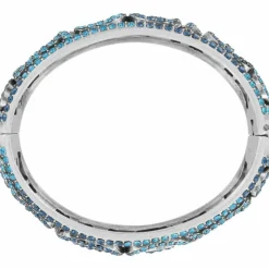 Brighton Sea of Love Crystal Hinged Bangle Silver-Blue Best
