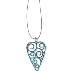 Brighton Sea of Love Heart Convertible Reversible Necklace Silver-Blue Best