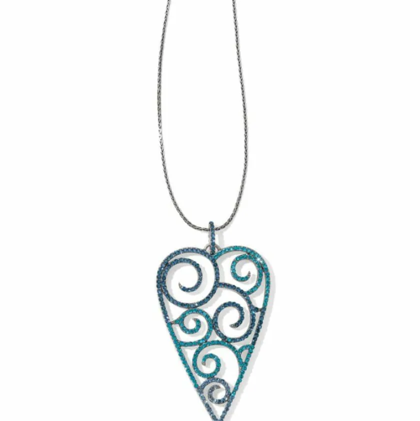 Brighton Sea of Love Heart Convertible Reversible Necklace Silver-Blue Best