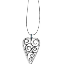 Brighton Sea of Love Heart Convertible Reversible Necklace Silver-Blue Best