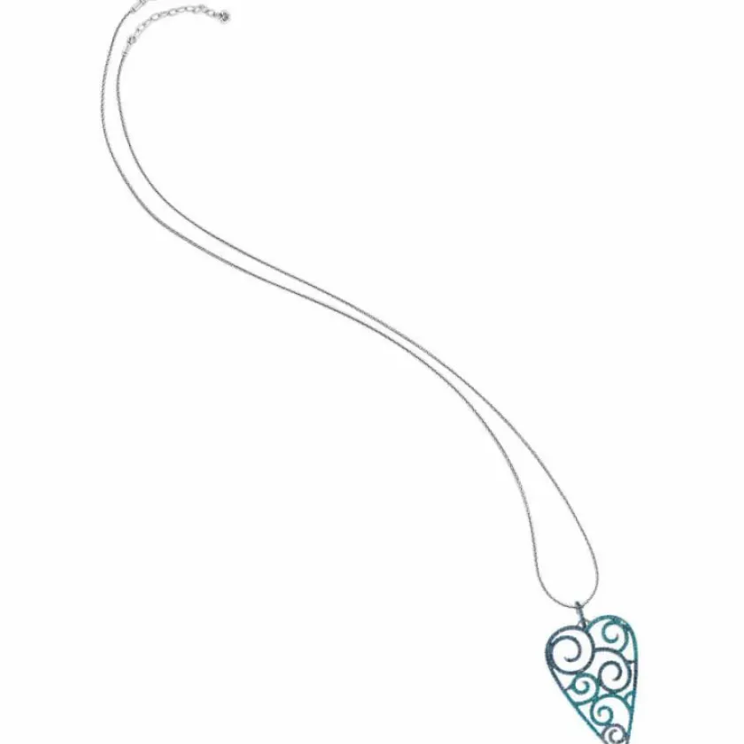 Brighton Sea of Love Heart Convertible Reversible Necklace Silver-Blue Best