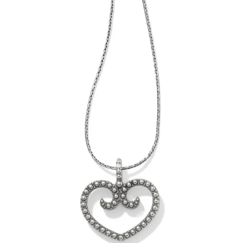 Brighton Sea of Love Reversible Petite Heart Necklace Silver-Blue Discount