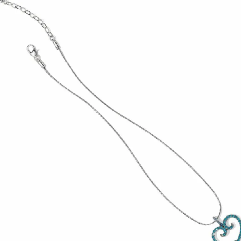 Brighton Sea of Love Reversible Petite Heart Necklace Silver-Blue Discount