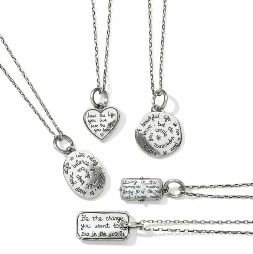 Brighton Sentiments Love Today Reversible Necklace Silver Fashion