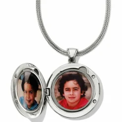 Brighton Serendipity Convertible Locket Necklace Silver-Black New