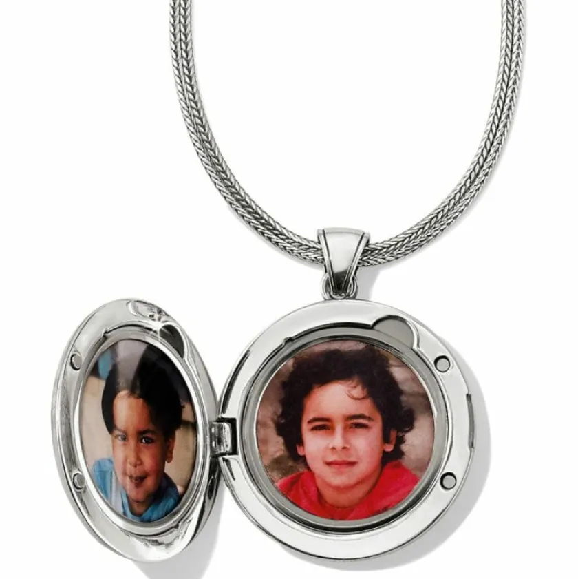 Brighton Serendipity Convertible Locket Necklace Silver-Black New