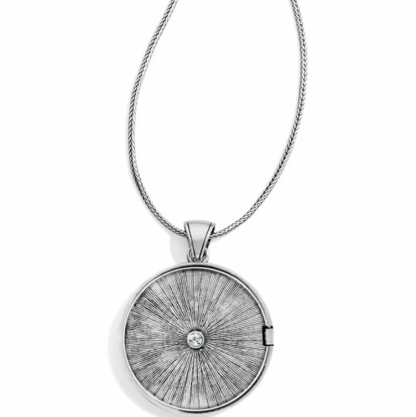 Brighton Serendipity Convertible Locket Necklace Silver-Black New