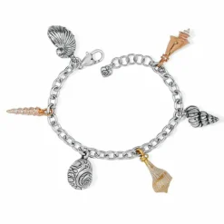 Brighton Shells Around The World Shell Charm Bracelet Silver-Gold Clearance