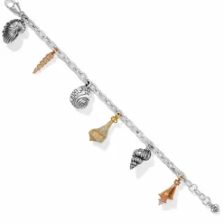 Brighton Shells Around The World Shell Charm Bracelet Silver-Gold Clearance
