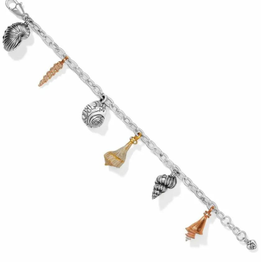 Brighton Shells Around The World Shell Charm Bracelet Silver-Gold Clearance