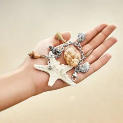 Brighton Shells Around The World Shell Charm Bracelet Silver-Gold Clearance
