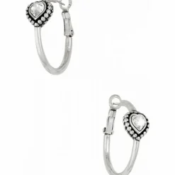 Brighton Shimmer Heart Small Hoop Earrings Silver Online