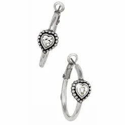 Brighton Shimmer Heart Small Hoop Earrings Silver Online