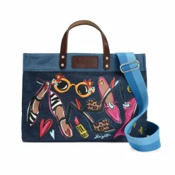 Brighton Shoe Love East West Denim Tote Multi Fashion