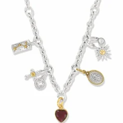 Brighton Silver Charm Necklace Silver-Gold Sale