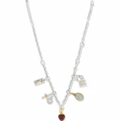 Brighton Silver Charm Necklace Silver-Gold Sale