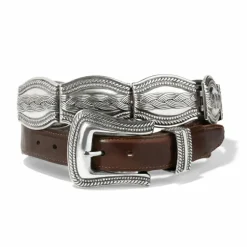 Brighton Silver Links Belt Brown Discount