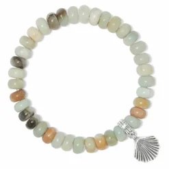 Brighton Silver Shells Bay Stretch Bracelet Silver-Blue Fashion