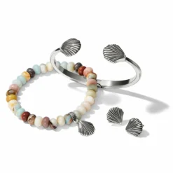 Brighton Shells Hinged Bangle Silver New