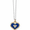 Brighton Simply Charming Giving Heart Necklace Gold-Blue Sale
