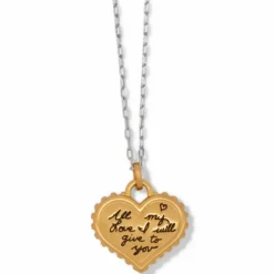 Brighton Simply Charming Giving Heart Necklace Gold-Blue Sale