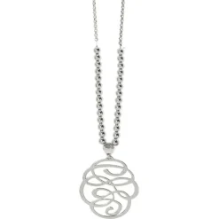 Brighton Skribbel Beaded Necklace Silver Clearance