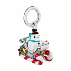 Brighton Snowman Sleigh Charm Silver-Multi Sale