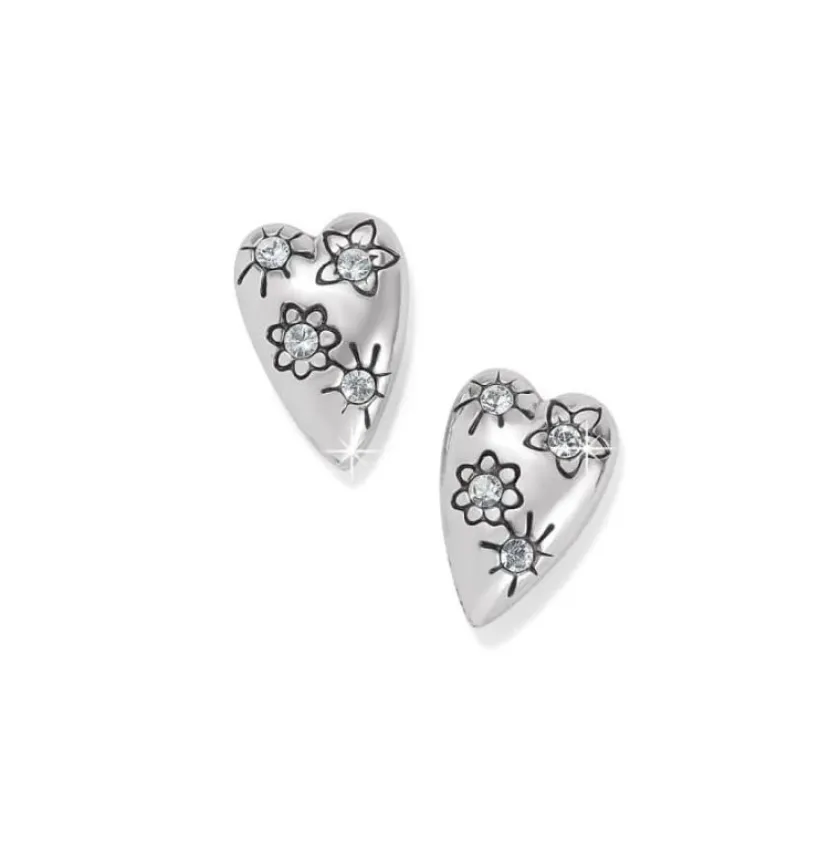 Brighton Sparkling Heart Mini Post Earrings Silver Sale