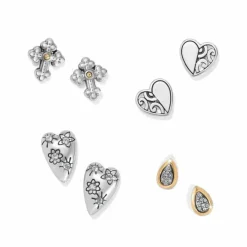 Brighton Sparkling Heart Mini Post Earrings Silver Sale