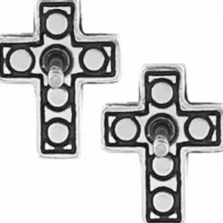 Brighton Starry Night Cross Mini Post Earrings Silver Fashion