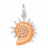 Brighton Sunburst Shell Charm Silver-Orange Clearance
