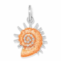 Brighton Sunburst Shell Charm Silver-Orange Clearance