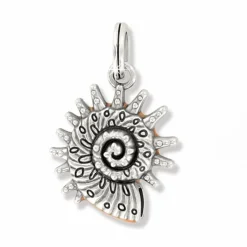 Brighton Sunburst Shell Charm Silver-Orange Clearance