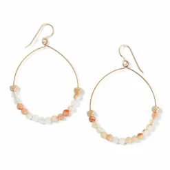 Brighton Sunset Cove Hoop Earrings Gold-Pink Clearance