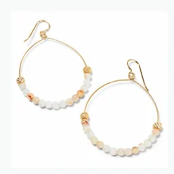 Brighton Sunset Cove Hoop Earrings Gold-Pink Clearance